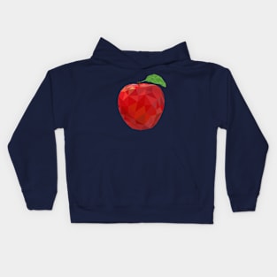 Red Apple Low Poly Art Kids Hoodie